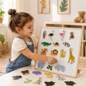 VIGA Drewniane Magnesy Dzikie Zwierzęta – Kolorowe Magnesy Edukacyjne 18M+