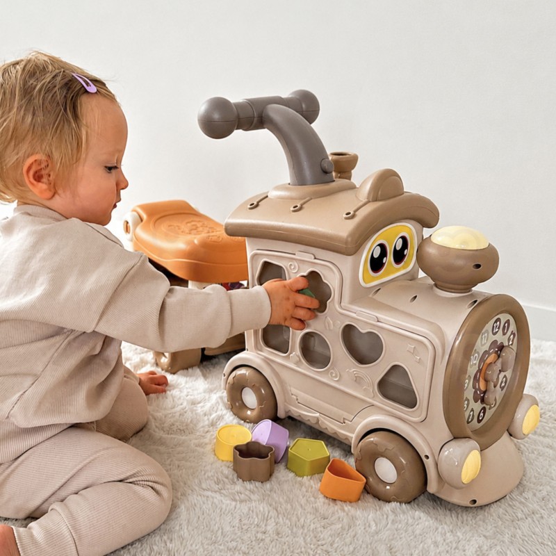 WOOPIE BABY Interaktywny Pociąg Jeździk Pchacz 3w1 Edukacyjny Grający Światło