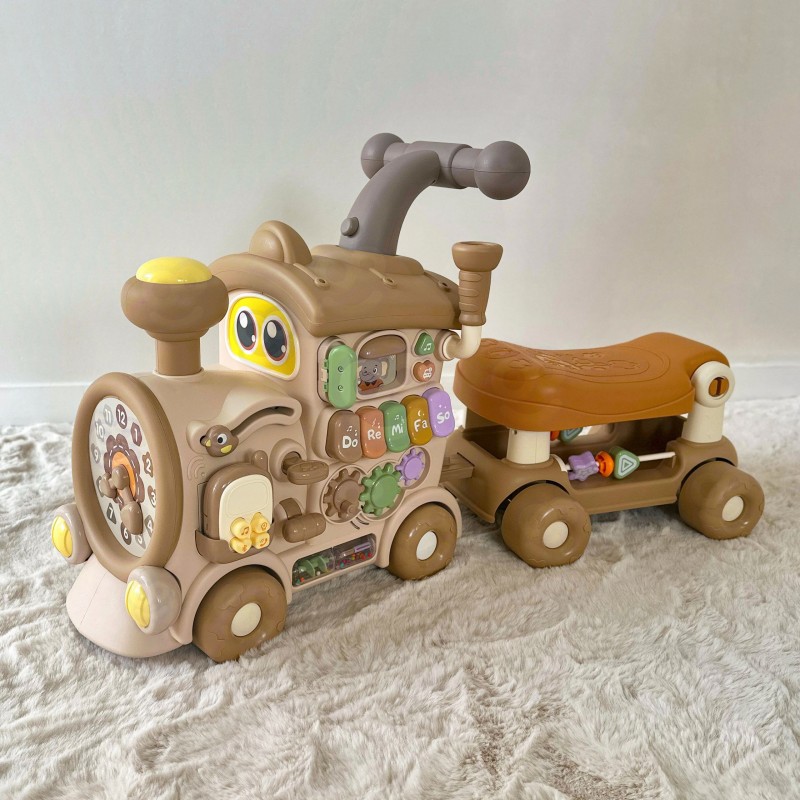 WOOPIE BABY Interaktywny Pociąg Jeździk Pchacz 3w1 Edukacyjny Grający Światło