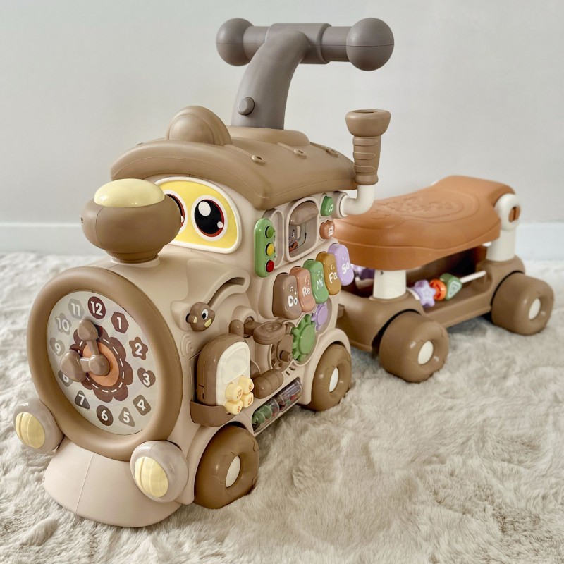 WOOPIE BABY Interaktywny Pociąg Jeździk Pchacz 3w1 Edukacyjny Grający Światło