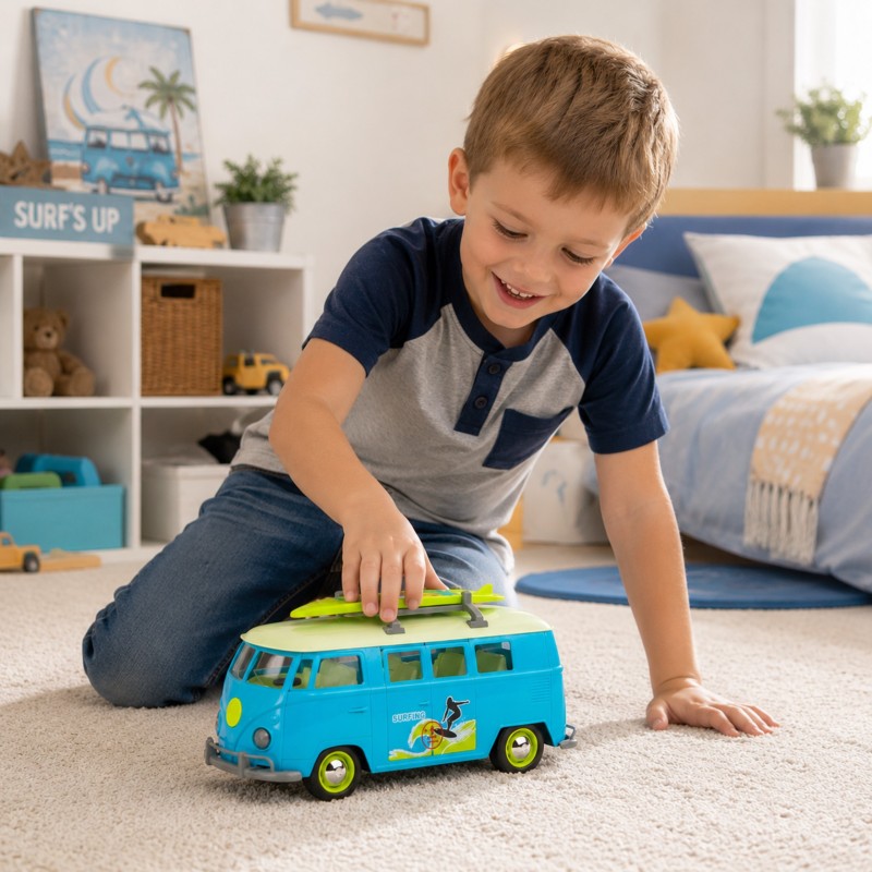 WOOPIE Samochód Bus Surfingowy Klasyczny Ze Światłem I Dźwiękiem Model 1:14