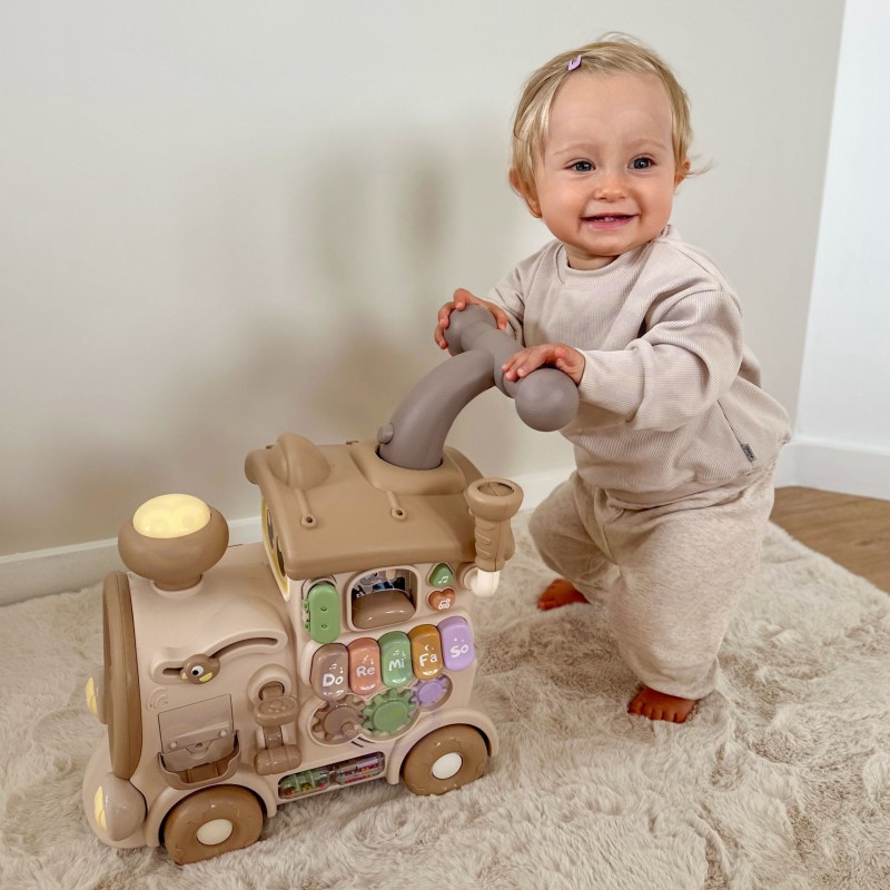 WOOPIE BABY Interaktywny Pociąg Jeździk Pchacz 3w1 Edukacyjny Grający Światło