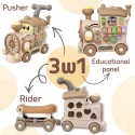 WOOPIE BABY Interaktywny Pociąg Jeździk Pchacz 3w1 Edukacyjny Grający Światło
