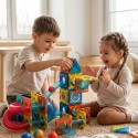 WOOPIE Klocki Magnetyczne Konstrukcyjne 3D Zestaw Edukacyjny Tor Kulkowy 42 el.