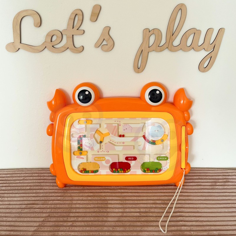 WOOPIE Tablica Magnetyczna Montessori Labirynt Krab Pomarańczowa