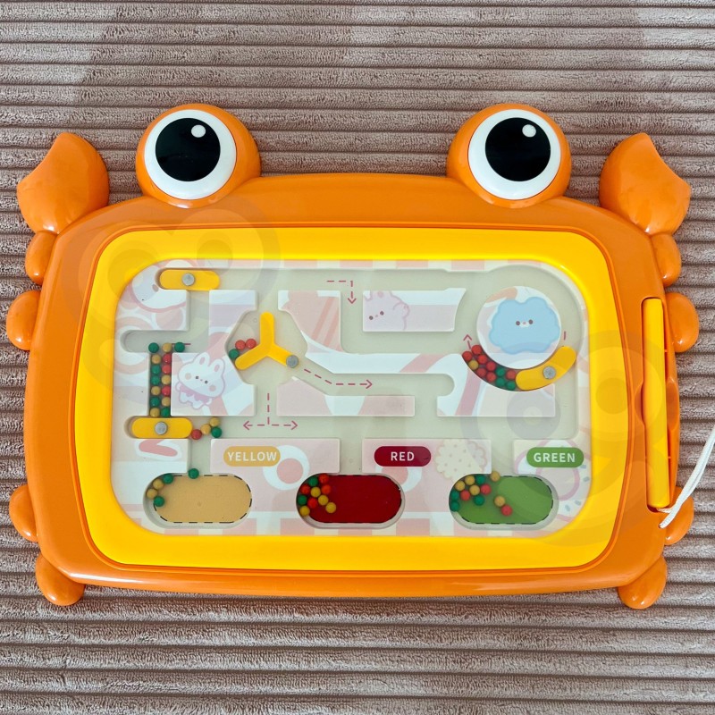 WOOPIE Tablica Magnetyczna Montessori Labirynt Krab Pomarańczowa