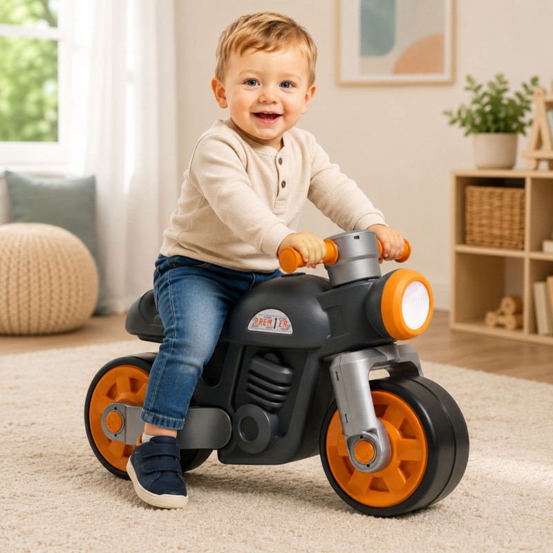 FALK Jeździk Biegowy Ciche Koła Motor Prem1er Retro Czarny 12m+