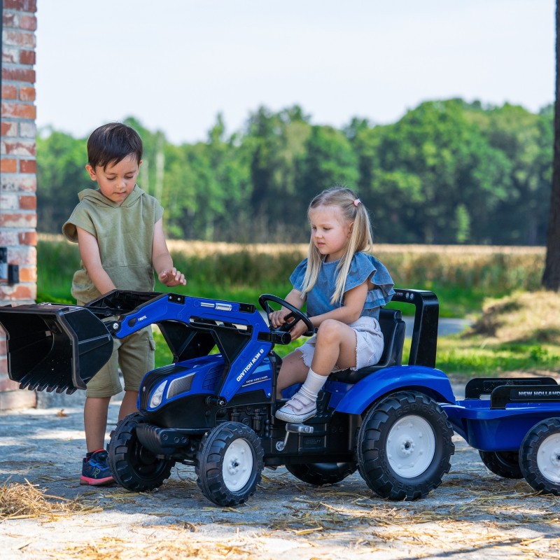 FALK Traktor na Pedały New Holland T8 z Łyżką i Przyczepą 3-7 lat