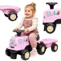 FALK Jeździk Traktor z Przyczepą Birdy Farm Różowy 1-3 lat