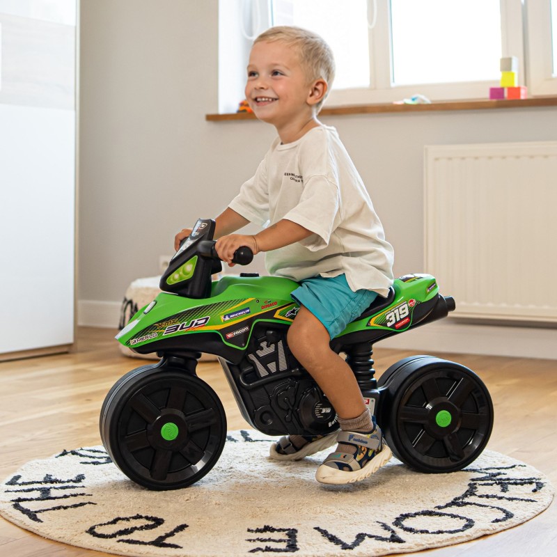 FALK Jeździk Racing Zielony Motorek Szerokie Koła od 1 roku