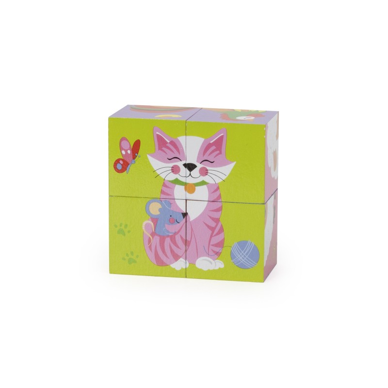 VIGA Drewniana Układanka Puzzle Farma 4 klocki