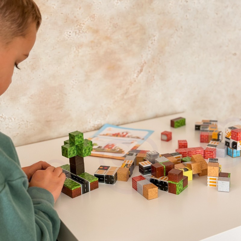 Woopie Magnetická stavebnica Stavenisko 115 ks – 3D pixelové kocky