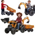 FALK Traktor Case IH Backhoe Pomarańczowy z Przyczepką Ruchoma Łyżka od 3-7 Lat