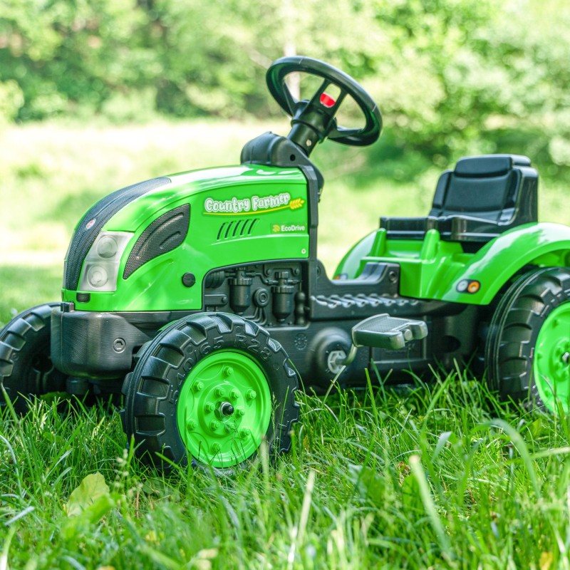FALK Country Farmer Traktorek na Pedały z Przyczepką Zielony 2-5 lat