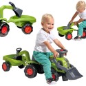 FALK Traktorek Jeździk Baby Claas z Koparką Łyżką i Przyczepą