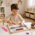 VIGA Drewniane Krosno Warsztat Tkacki Zestaw do tkania Montessori
