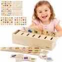 VIGA Drewniany Edukacyjny Sorter Gra Zwierzątka Owoce Warzywa Montessori
