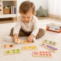 VIGA Zestaw Drewniane Puzzle Dopasuj Liczby Układanka Montessori