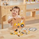 VIGA Drewniana Przybijanka Pojazdy budowlane 45 elementów Montessori