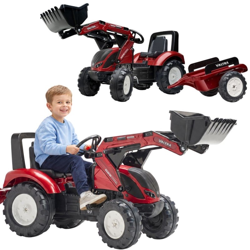 FALK Traktor na Pedały Valtra S4 z Łyżką i Przyczepą 3-7 lat