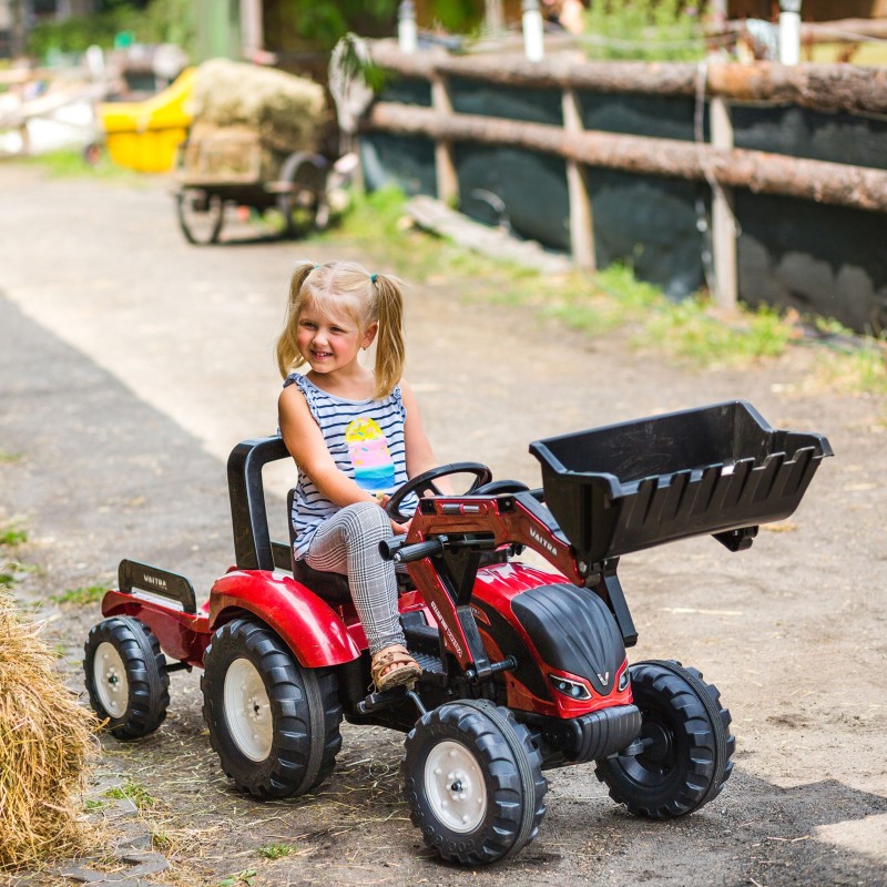 FALK Traktor na Pedały Valtra S4 z Łyżką i Przyczepą 3-7 lat