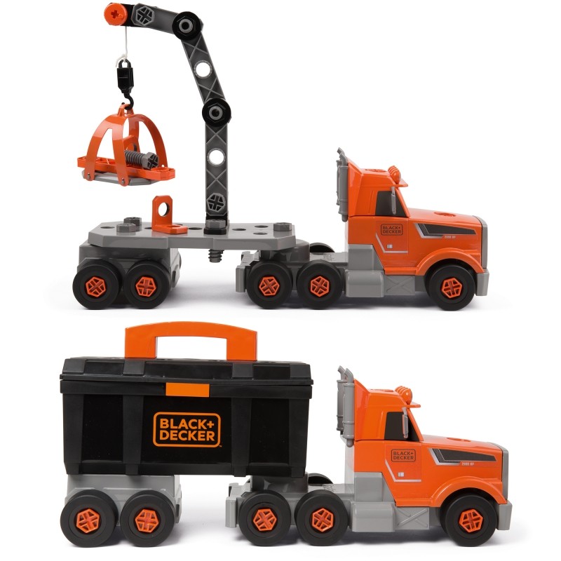 Smoby Truck 3 v 1 Black+Decker Tools Crane 60 Akc.