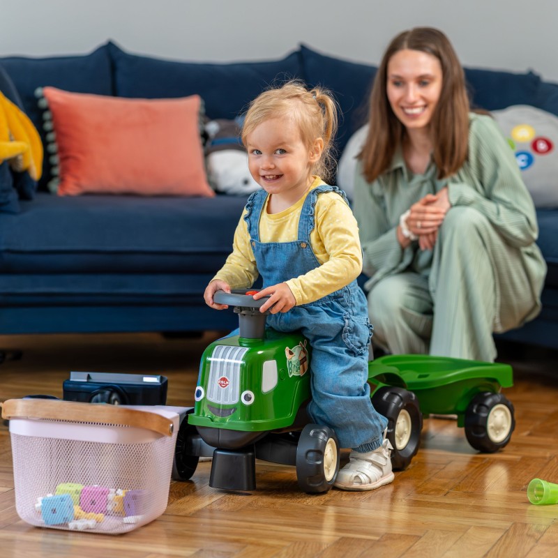 FALK Jeździk Traktor z Przyczepą Birdy Farm Zielony 1-3 lat