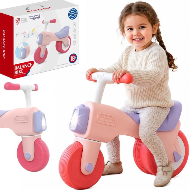WOOPIE BABY Rowerek Biegowy Jeździk Dźwięk 18m+ Różowy