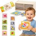 VIGA Puzzle drewniane 12 plansz po 4 puzzle w stojaku