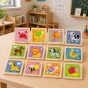 VIGA Puzzle drewniane 12 plansz po 4 puzzle w stojaku