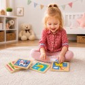 VIGA Puzzle drewniane 12 plansz po 4 puzzle w stojaku