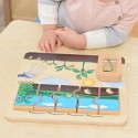 Masterkidz Drevená edukačná tabuľa Životný cyklus fazule