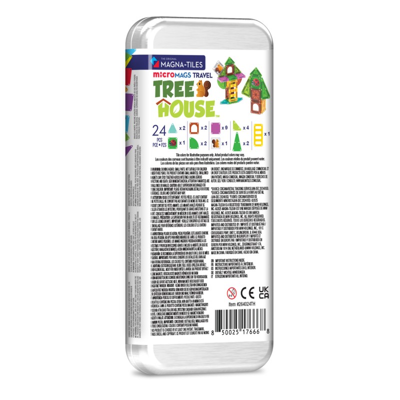 MAGNA-TILES Magnetická stavebnica microMAGS Treehouse Travel Set 24 dielov – Domček na strome