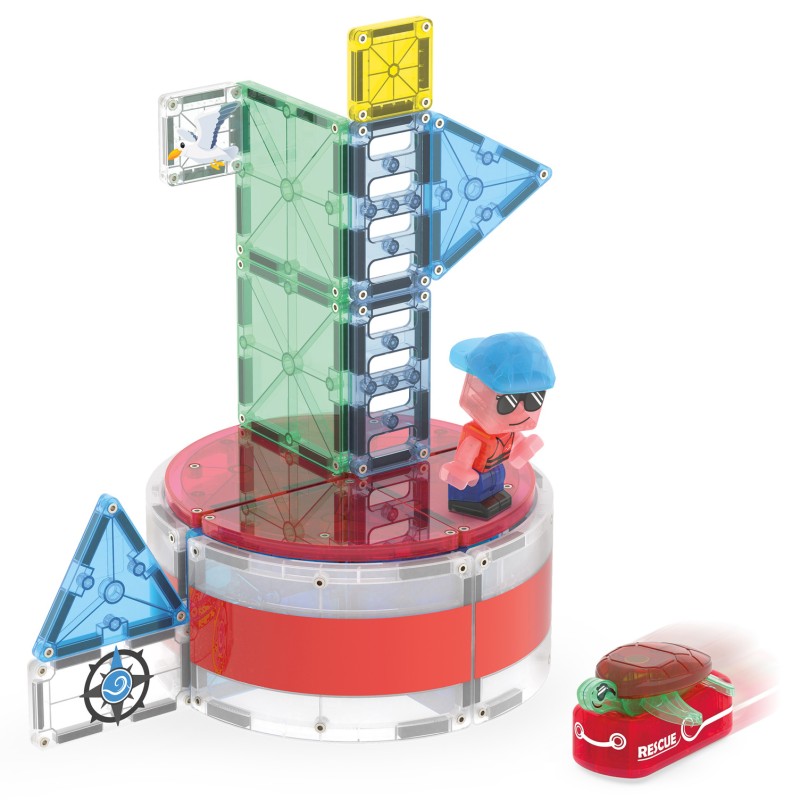 MAGNA-TILES Magnetická stavebnica Lighthouse Rescue 26 dielov – Podmorská záchranná misia