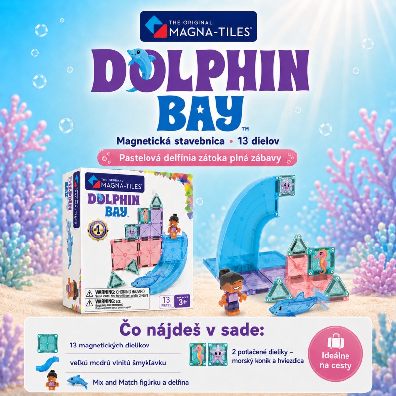 Magna-Tiles Magnetická stavebnica Dolphin Bay 13 dielov