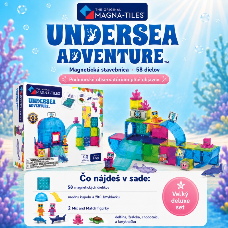 Magna-Tiles Magnetická stavebnica Undersea Adventure 58 dielov
