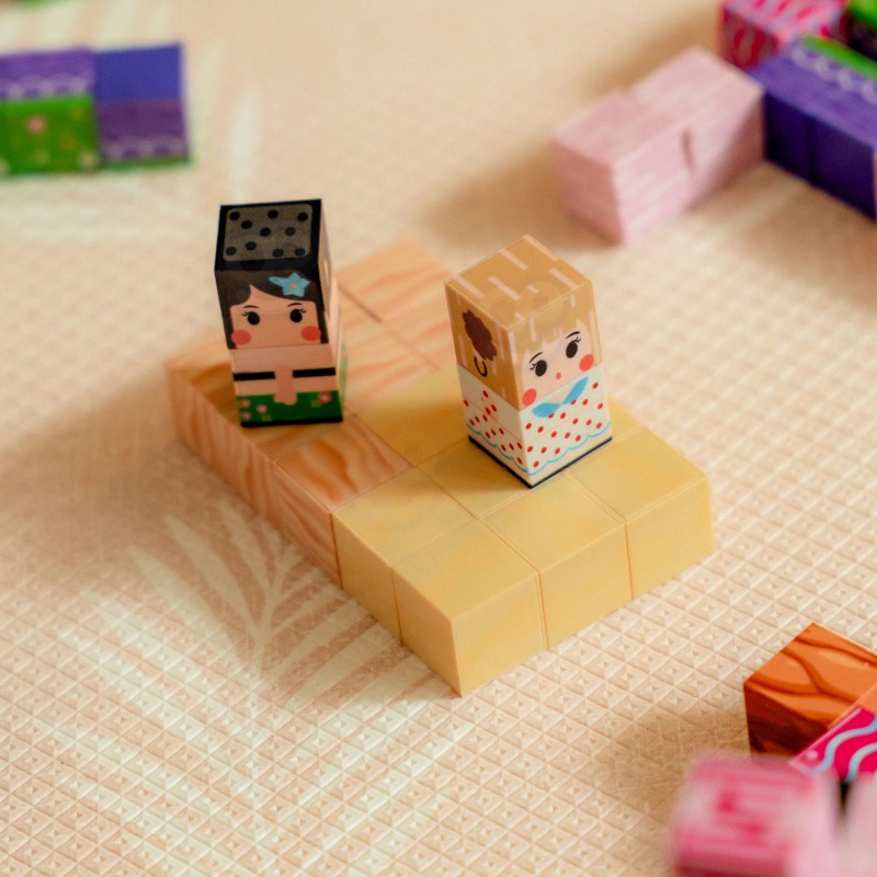 Woopie Magnetická stavebnica Kocky 86 ks – 3D pixelové kocky v Montessori štýle