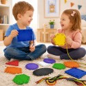 VIGA Drewniane Kształty do nawlekania i sznurowania Montessori