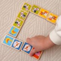 VIGA Edukacyjne Klocki Domino Drewniane gra Farma 28 elementów Montessori