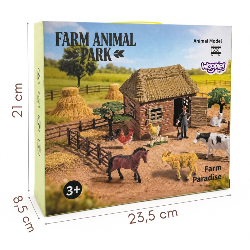 Woopie Detská farma s figúrkami - zvieratká a domček 37 ks