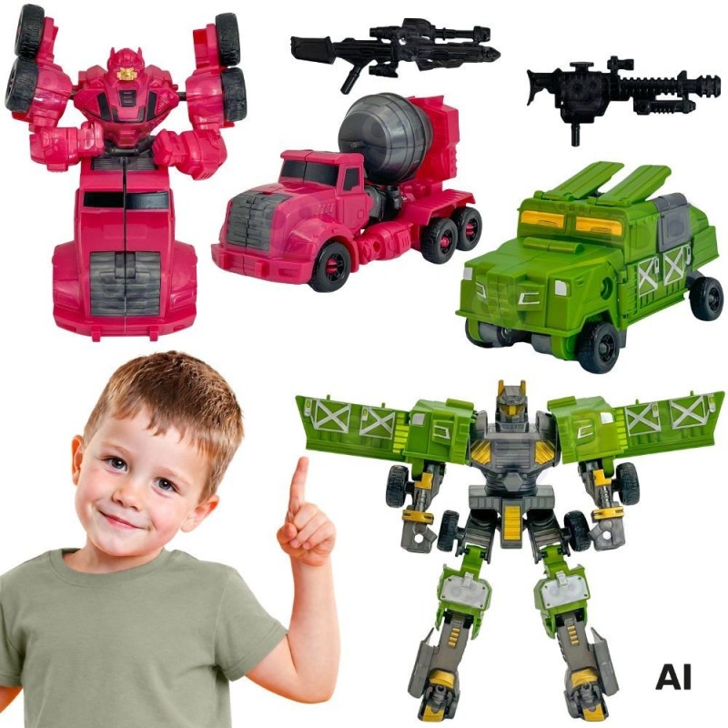 WOOPIE Roboty Transformujące Zestaw 4w1 Samochody Bojowe