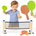 Woopie Set na stolný tenis so sieťkou 6 ks – Prenosný pingpongový set s raketami a loptičkam