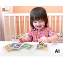 VIGA Poręczne Drewniane Puzzle Krówka