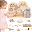 VIGA Drewniana Tablica Muzyczna Zestaw 12 Instrumentów Perkusyjnych