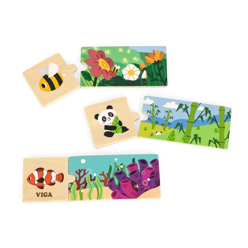 VIGA Puzzle Logiczne ze Zwierzętami Układanka