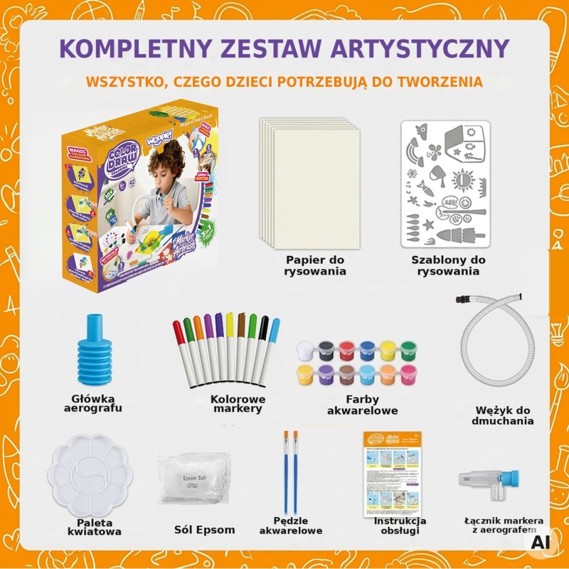 WOOPIE Kreatívna výtvarná súprava na maľovanie a tvorenie 3v1 (42 dielov)