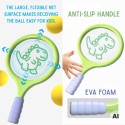 Woopie Detské rakety na bedminton a tenis Dinosaurus – Set s penovou loptičkou a košíkom