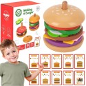 WOOPIE GREEN Drewniany Burger Restauracja Układanka dla Dzieci 15 el. Certyfikat FSC