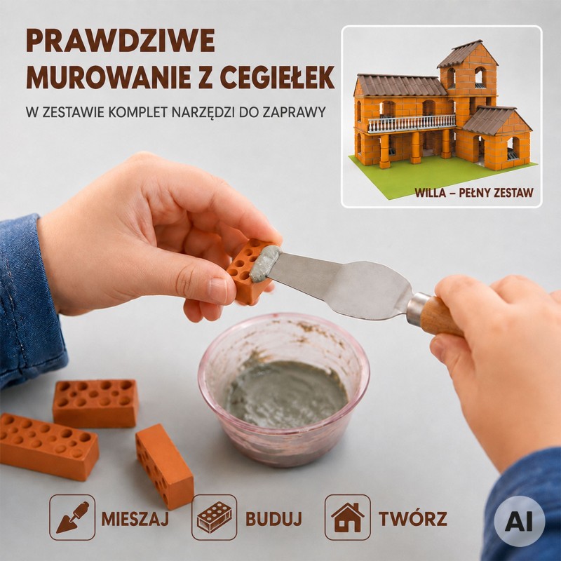 WOOPIE Stavebnica Vila z tehličiek – Kreatívny sada pre malých architektov (461 dielov)
