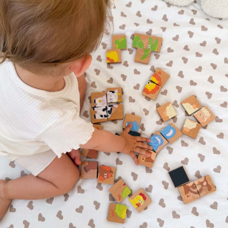 VIGA Drewniane Puzzle Magnetyczne Zwierzęta Układanka Certyfikat FSC